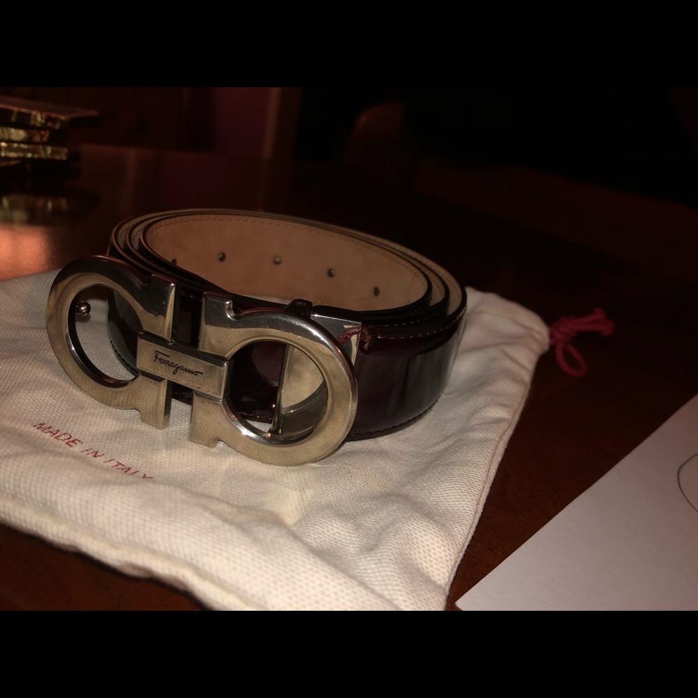 Glossy Red Ferragamo Belt
